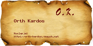 Orth Kardos névjegykártya